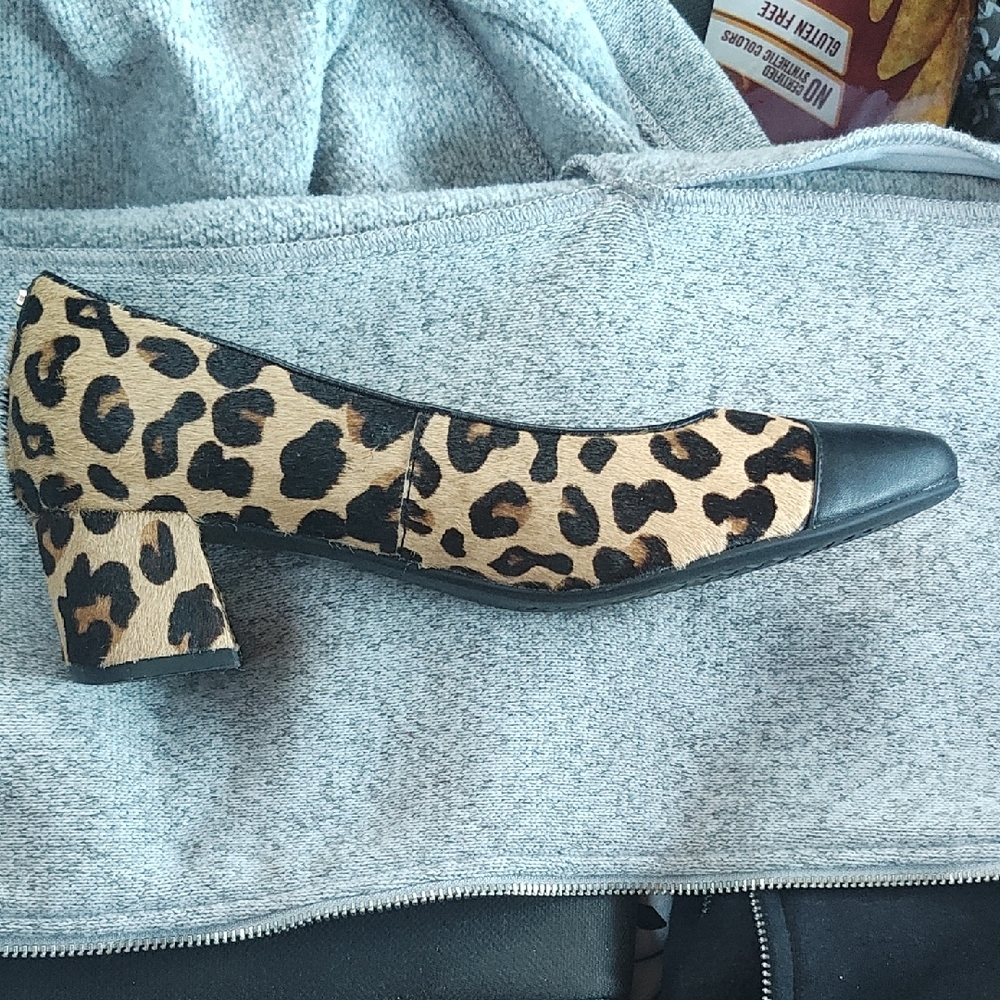 Leopard Print Block Heel Women's Shoes